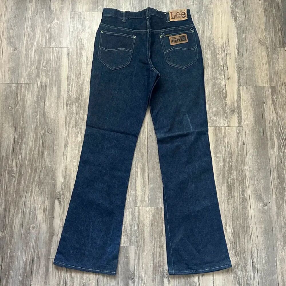 Vintage 70s Lee Gm Terex Flared Denim Jeans Size 33x34